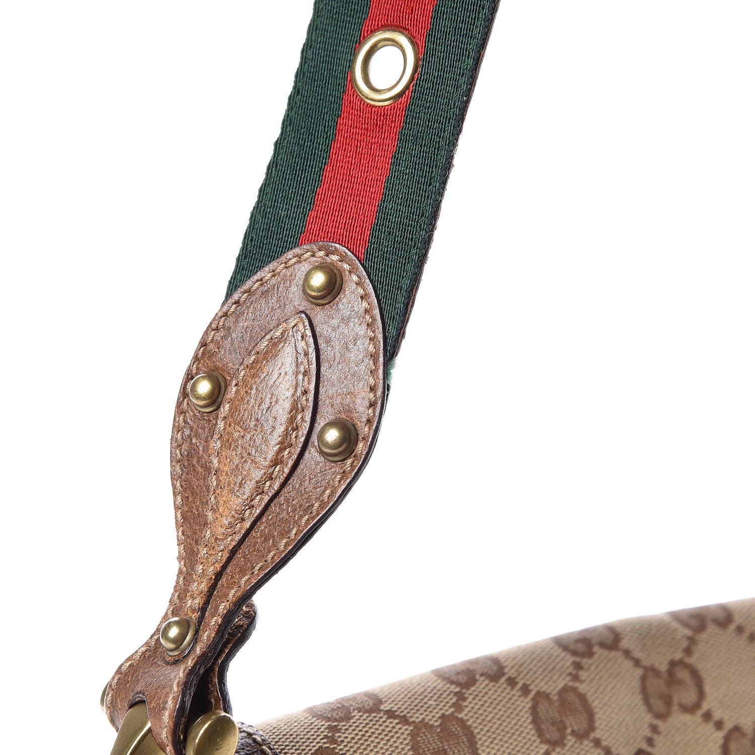 Gucci Monogram Studded Pelham Runway Flap Bag Brown 6 of 11