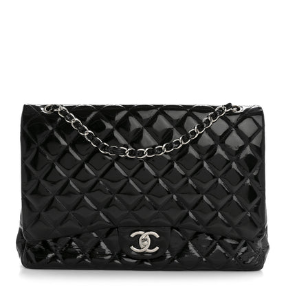 Chanel Patent Quilted Maxi Double Flap Black 1 of 17
