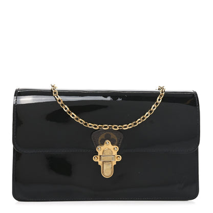 Louis Vuitton Patent Calfskin Monogram Cherrywood Chain Wallet Black 1 of 10