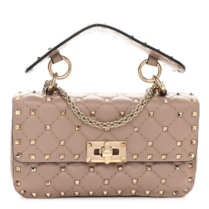 Valentino Garavani Nappa Small Rockstud Spike Shoulder Bag Poudre 1 of 9