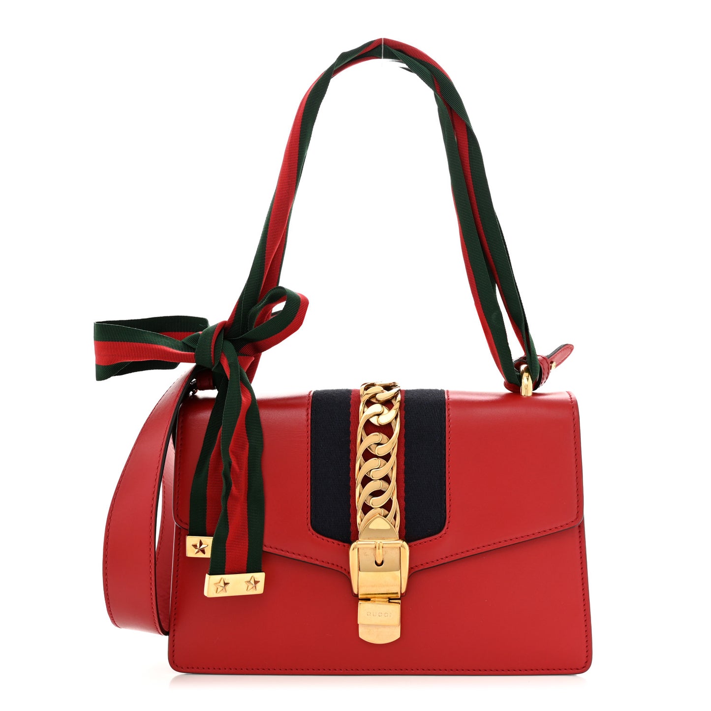 Calfskin Small Sylvie Shoulder Bag Hibiscus Red