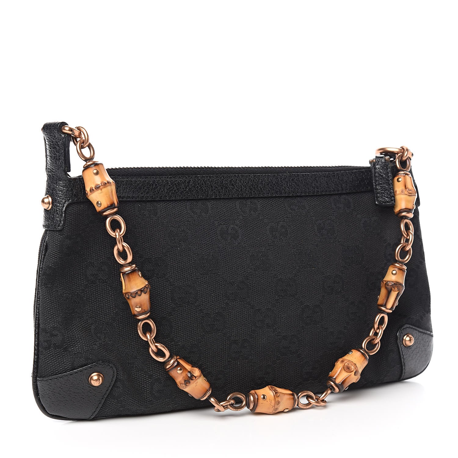 Gucci Monogram Bamboo Pochette Black 3 of 11