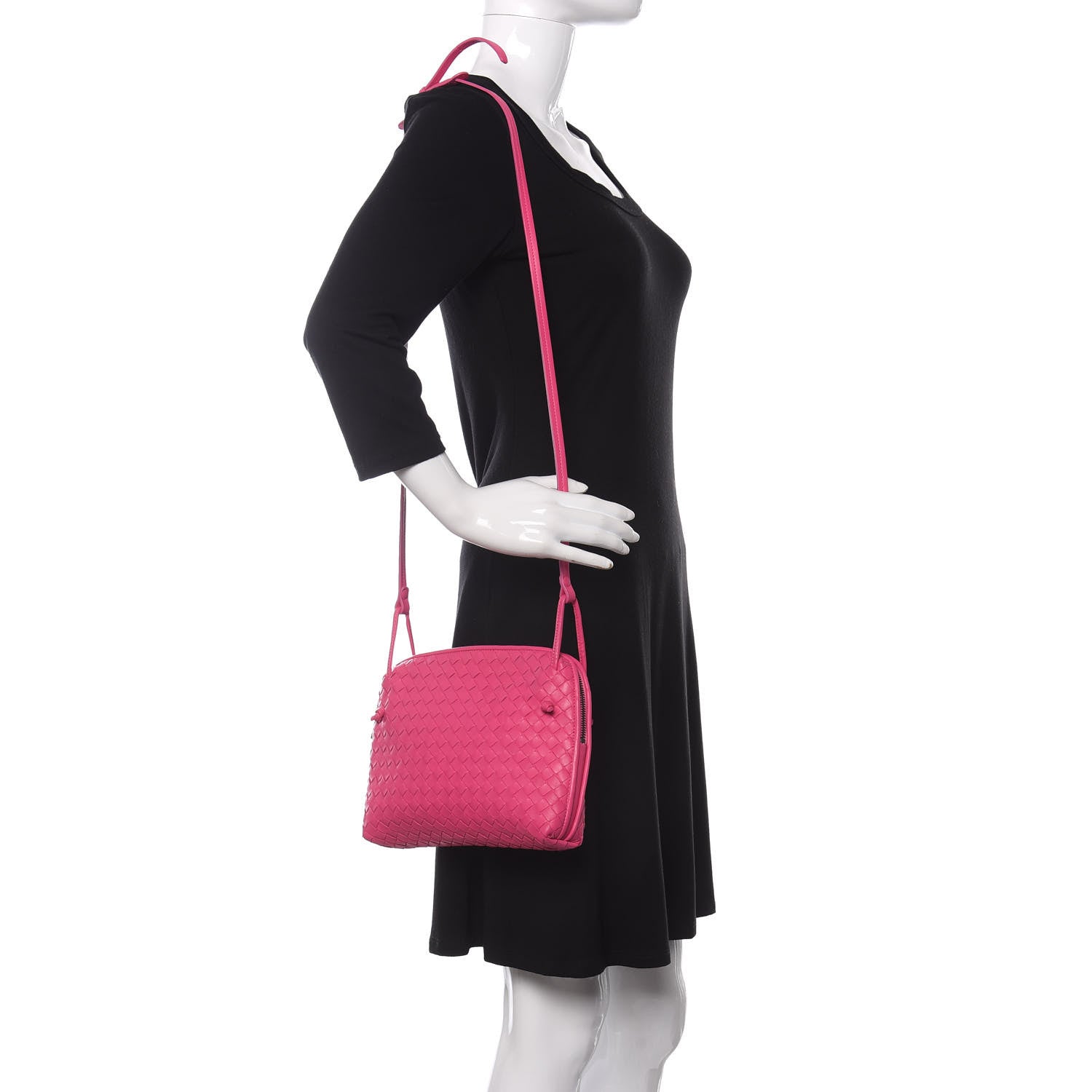 Bottega Veneta Nappa Intrecciato Nodini Bag Shock Pink 2 of 12