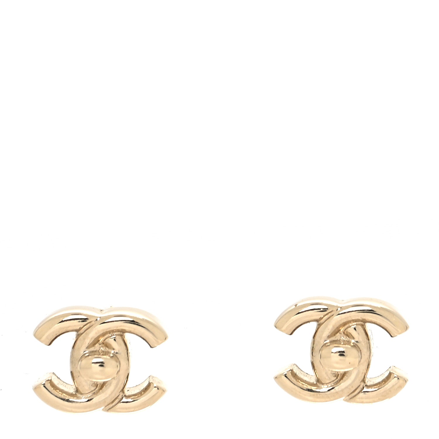 Chanel Metal CC Turnlock Earrings Gold 1 of 4