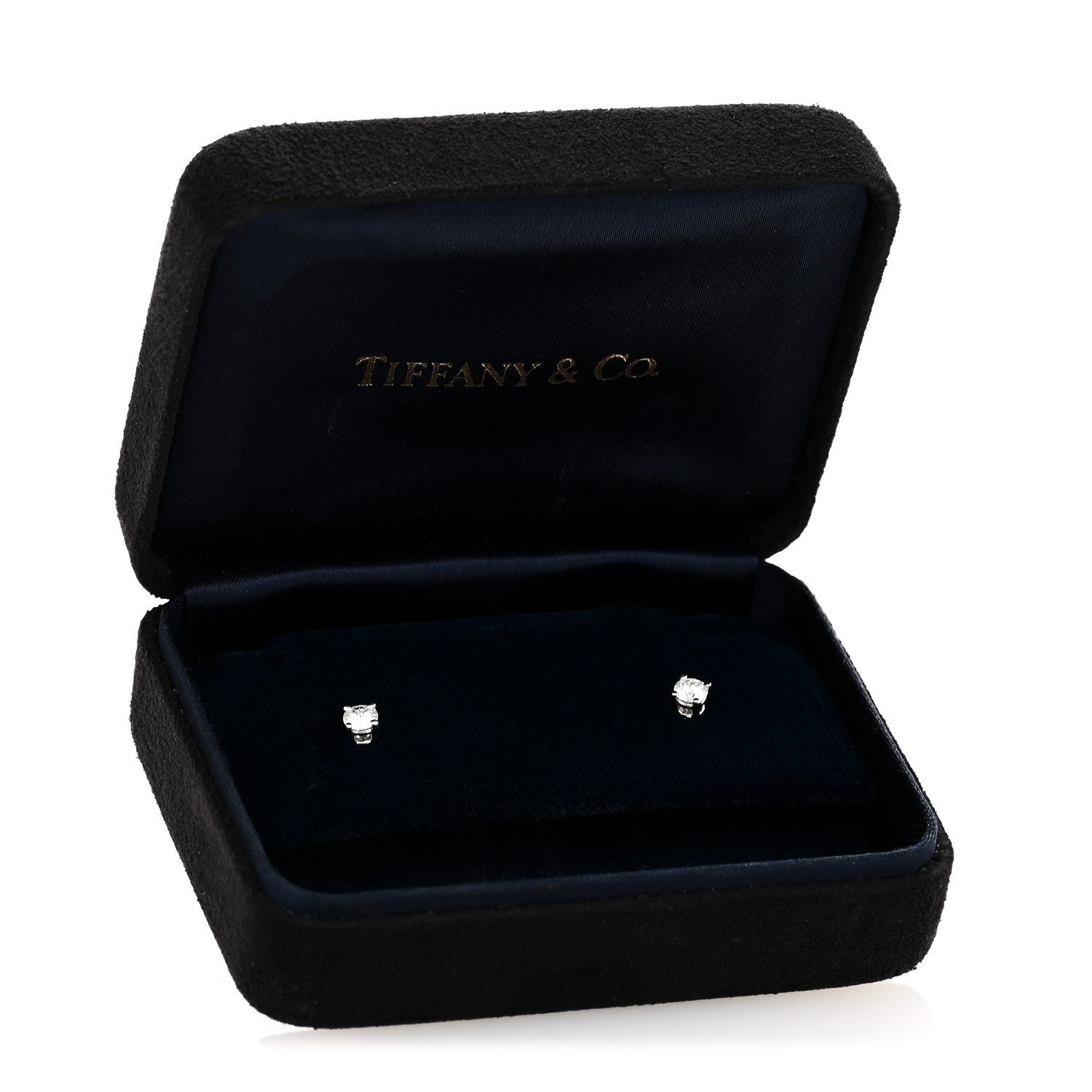 Tiffany Platinum Diamond .34ctw Solitaire Earrings 5 of 5