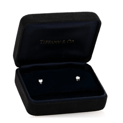Tiffany Platinum Diamond .34ctw Solitaire Earrings 5 of 5