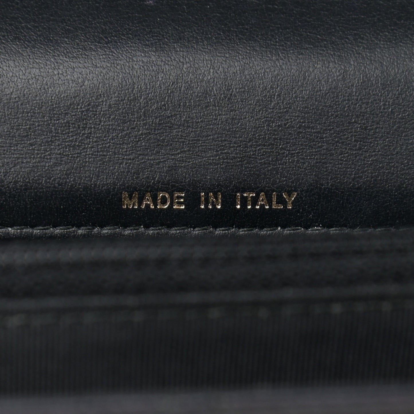 Letter Calfskin Embossed Quilted Square Wallet On Chain WOC Black