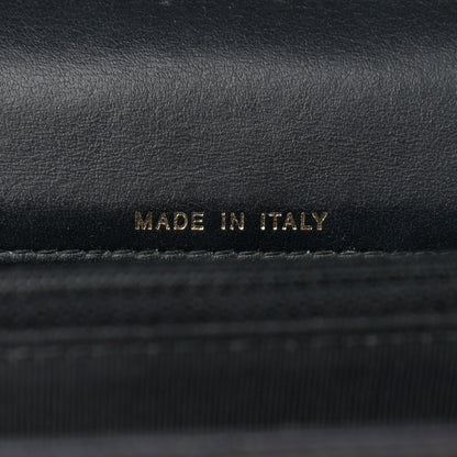 Chanel Letter Calfskin Embossed Quilted Square Wallet On Chain WOC Black 12 of 27