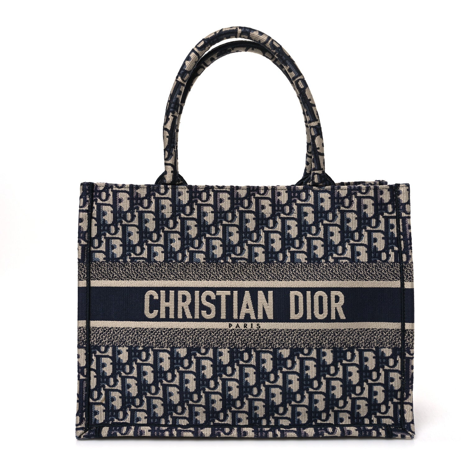 クリスチャン・ディオールChristianDior100m Christian Dior Oblique Medium Book Tote Blue Multicolor 1921849