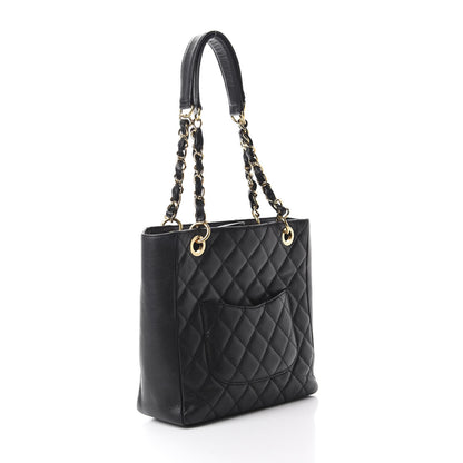 Chanel Caviar Quilted Petit Shopping Tote PST Black 3 of 11