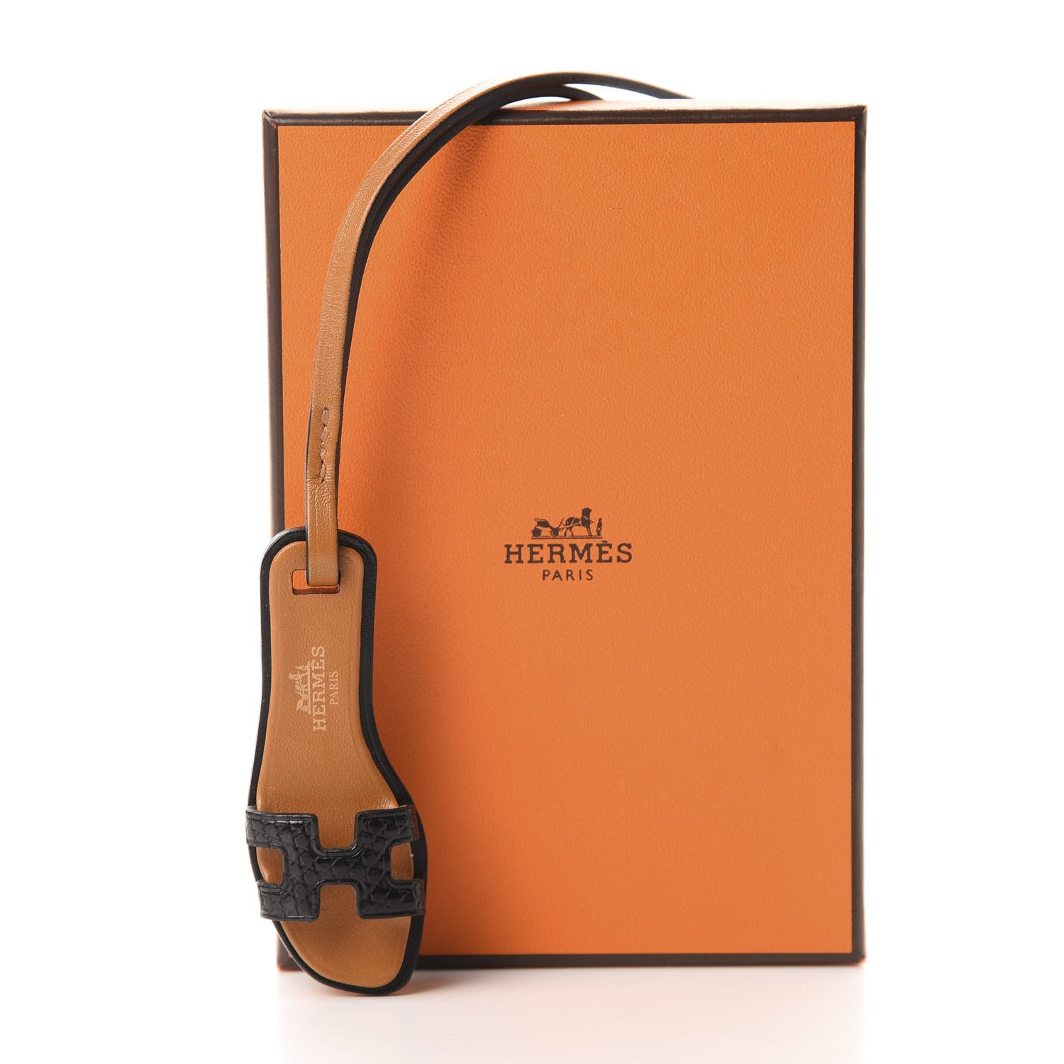 Hermes Lizard Butler Calfskin Hunter Oran Nano Bag Charm Black 5 of 5
