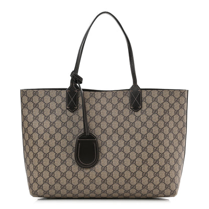Gucci Calfskin GG Supreme Monogram Medium Reversible Tote Dark Brown 1 of 16