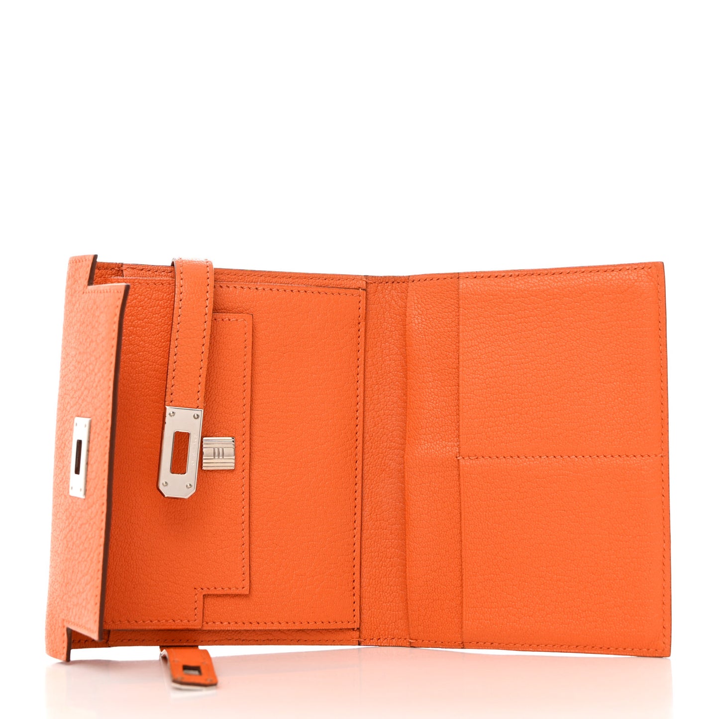 Chevre Mysore Kelly Compact Wallet Orange
