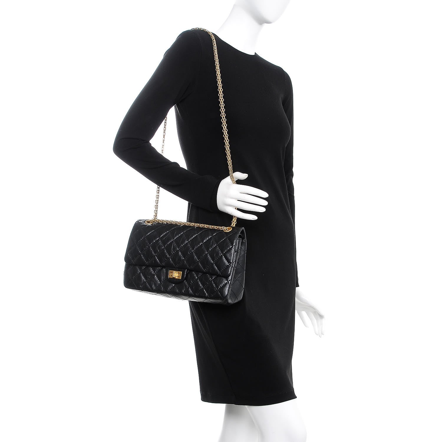 Chanel Aged Calfskin Quilted 2.55 Reissue 226 Flap Black 2 of 7
