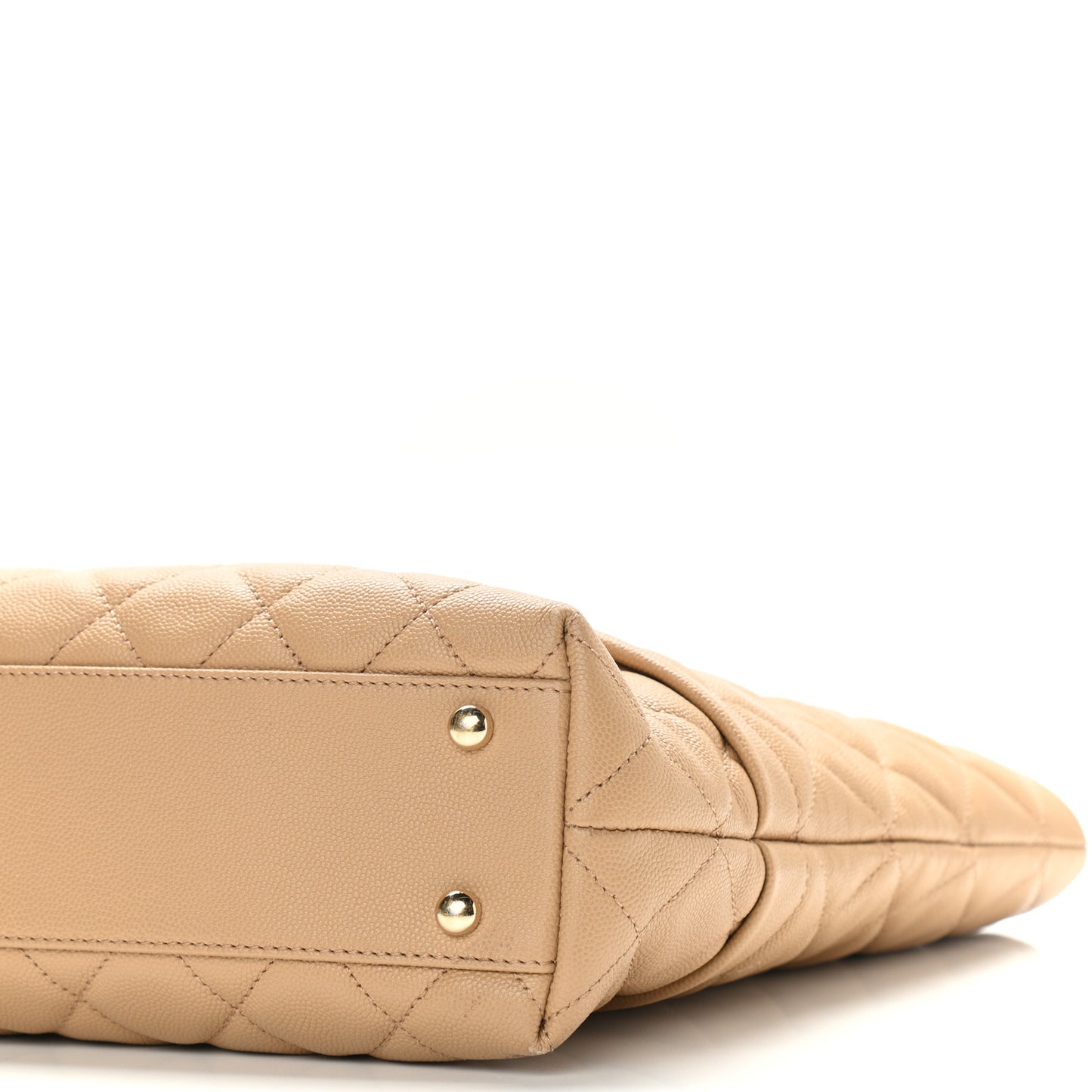 Caviar Quilted Rolled Up Tote Beige