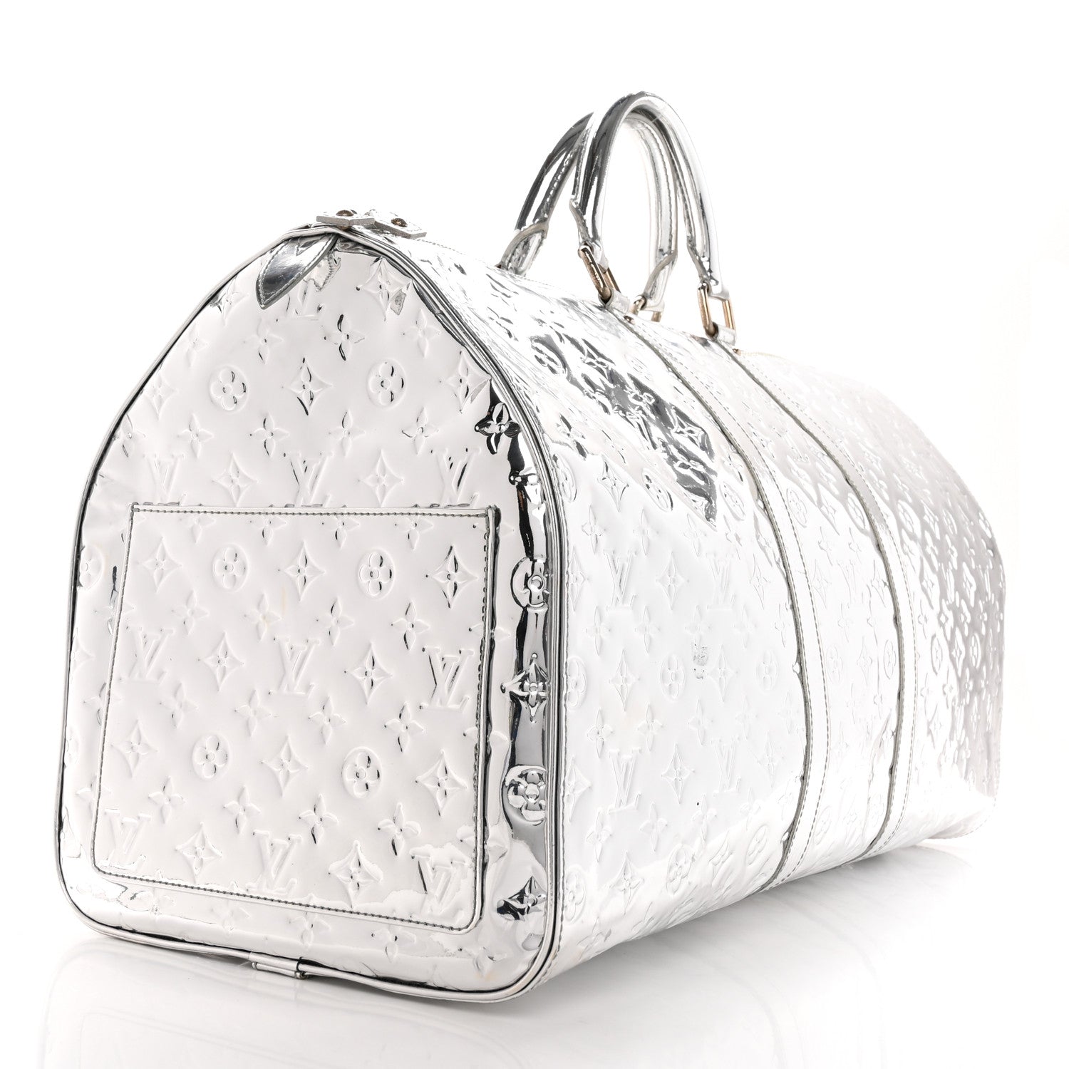 Louis Vuitton Monogram Miroir Keepall 55 Silver 2 of 19