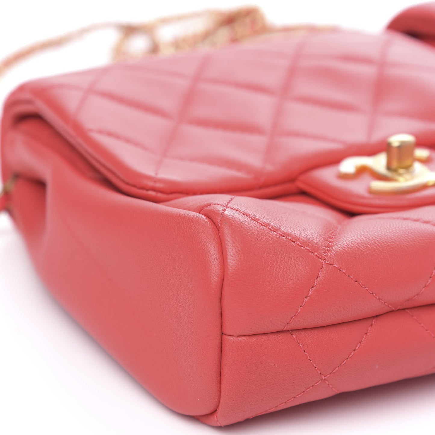 Lambskin Quilted Side-Packs Red