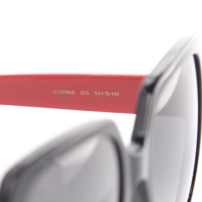 Gucci Acetate Square Frame GG0096S Sunglasses Black Red 6 of 7