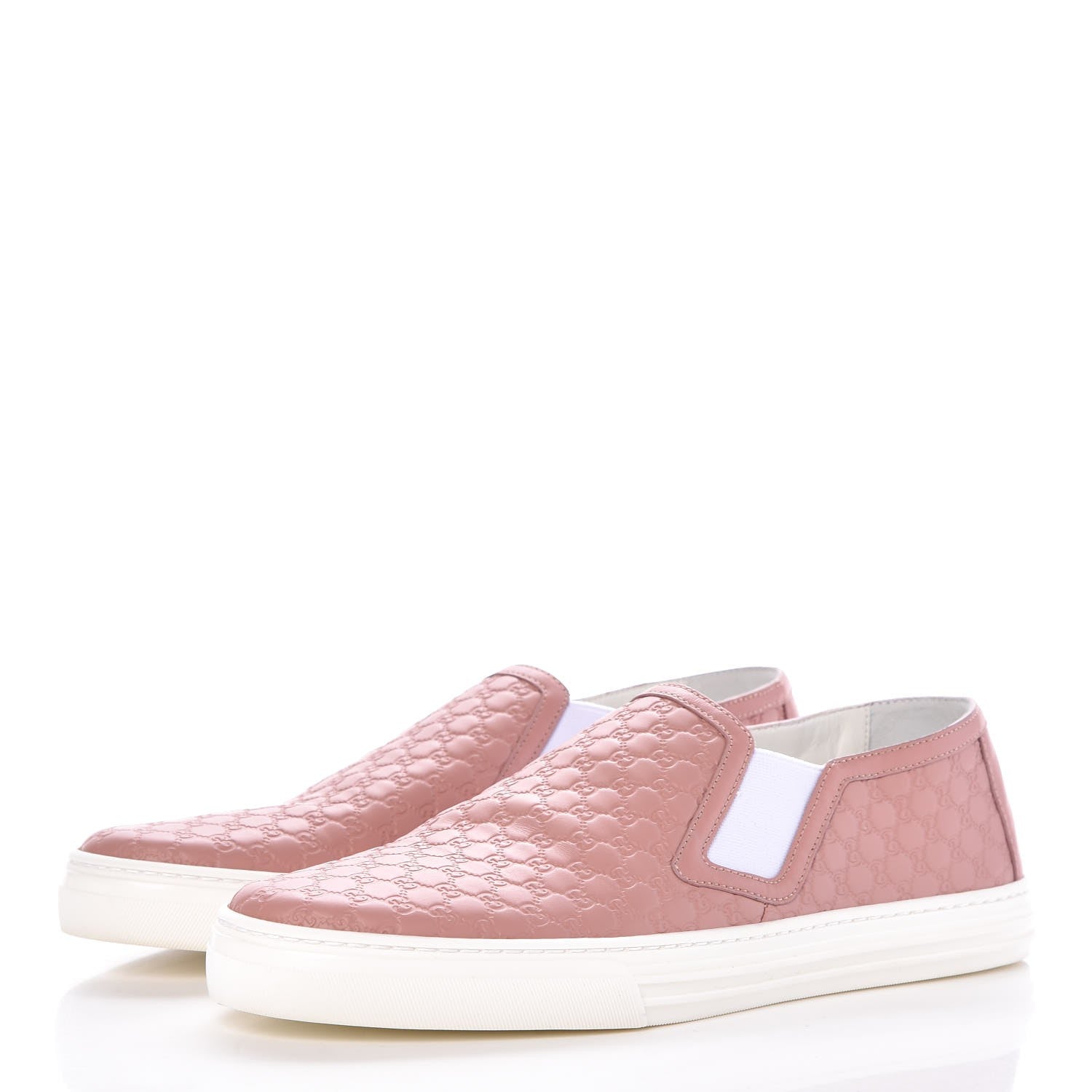 Gucci Soft Microguccissima Womens Slip On Sneakers 39.5 Soft Pink White 3 of 10