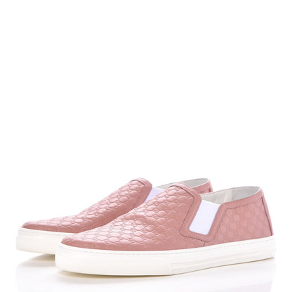 Gucci Soft Microguccissima Womens Slip On Sneakers 39.5 Soft Pink White 3 of 10
