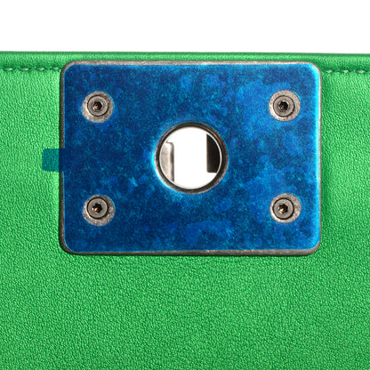 Chanel Metallic Calfskin Quilted Large Boy Flap Green 6 of 7