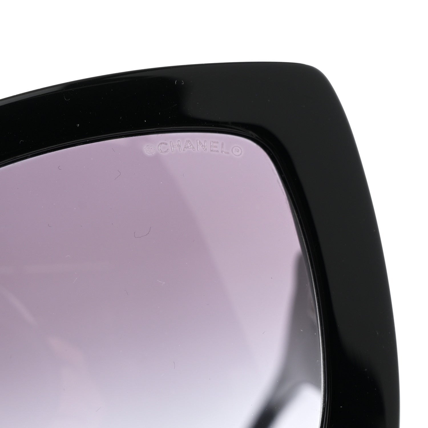 Chanel Acetate Calfskin Polarized Square Sunglasses 5473-Q Black White 7 of 8