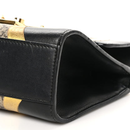 Gucci Calfskin GG Supreme Monogram Small Padlock Shoulder Bag Black Gold 10 of 10
