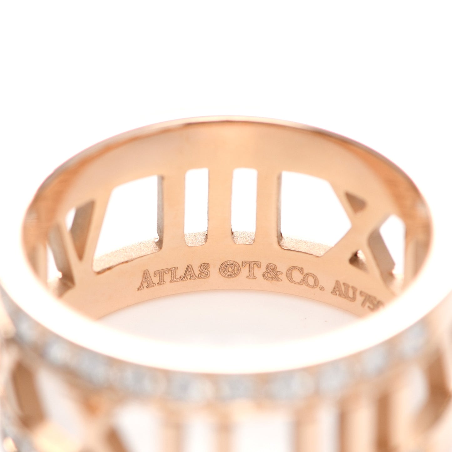 18K Rose Gold Diamond Wide Atlas Open Ring 51 5.75