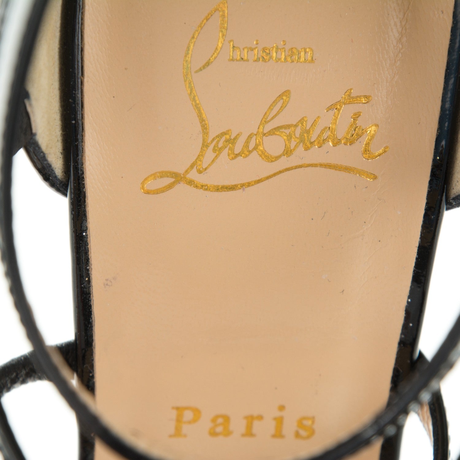 Christian Louboutin Patent Mariniere 100 Cage Sandals 39 Black 7 of 7