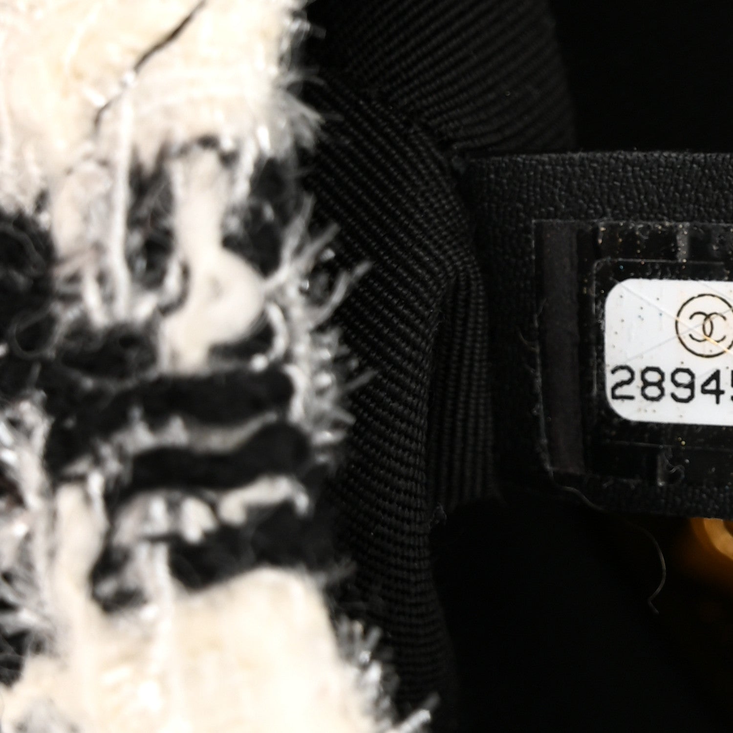 Chanel Tweed Quilted Chanel 19 Waist Bag Black Ecru White 7 of 10