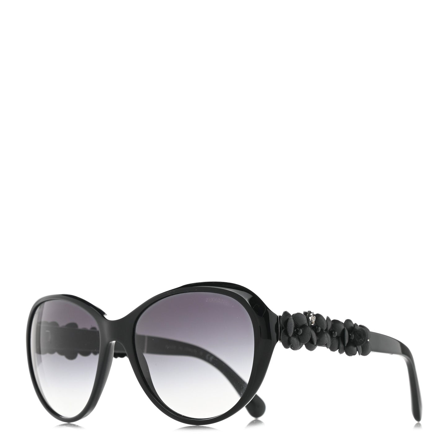 Acetate Lambskin Camellia CC Sunglasses 5316-Q Black