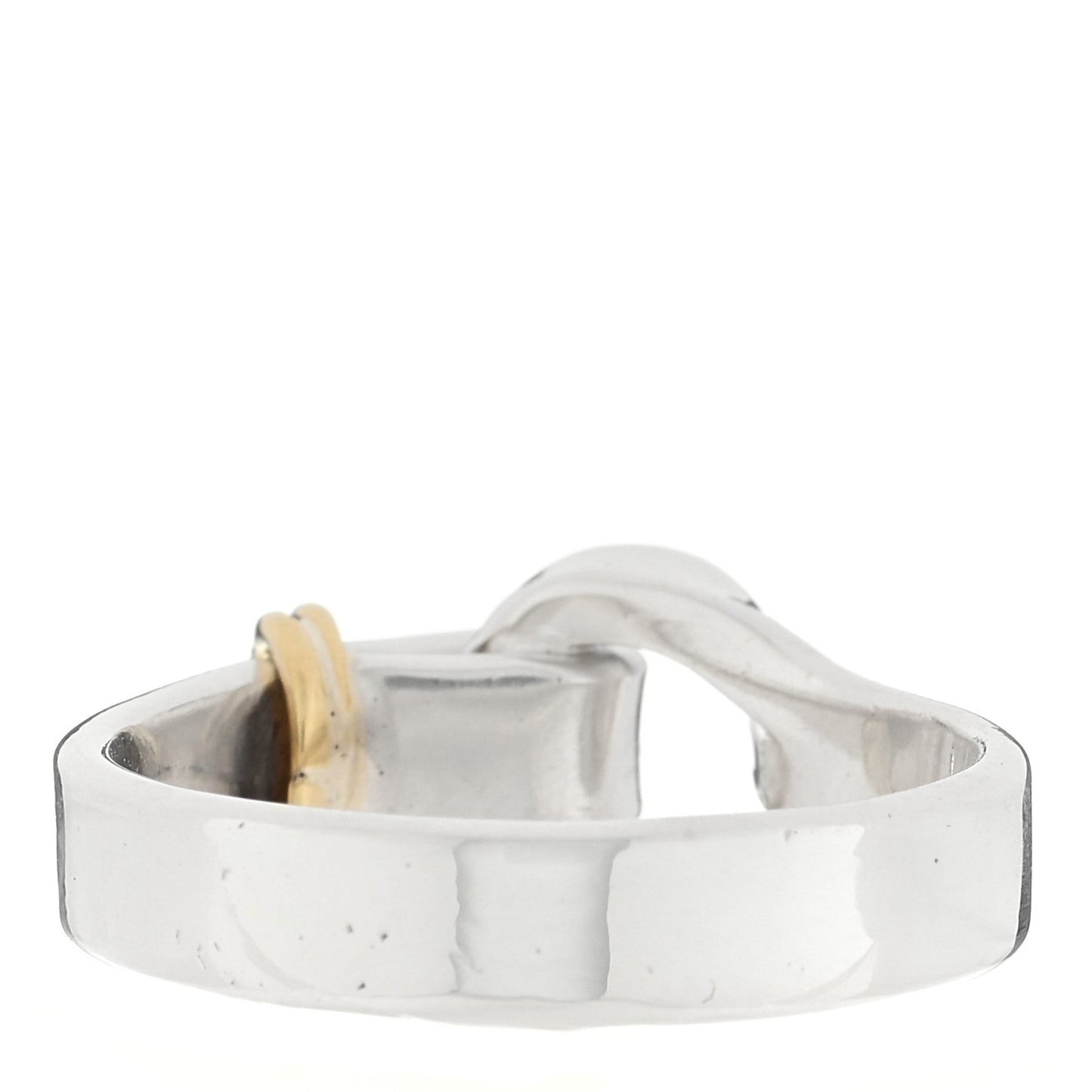 Sterling Silver 18K Yellow Gold Hook Ring 51 5.75