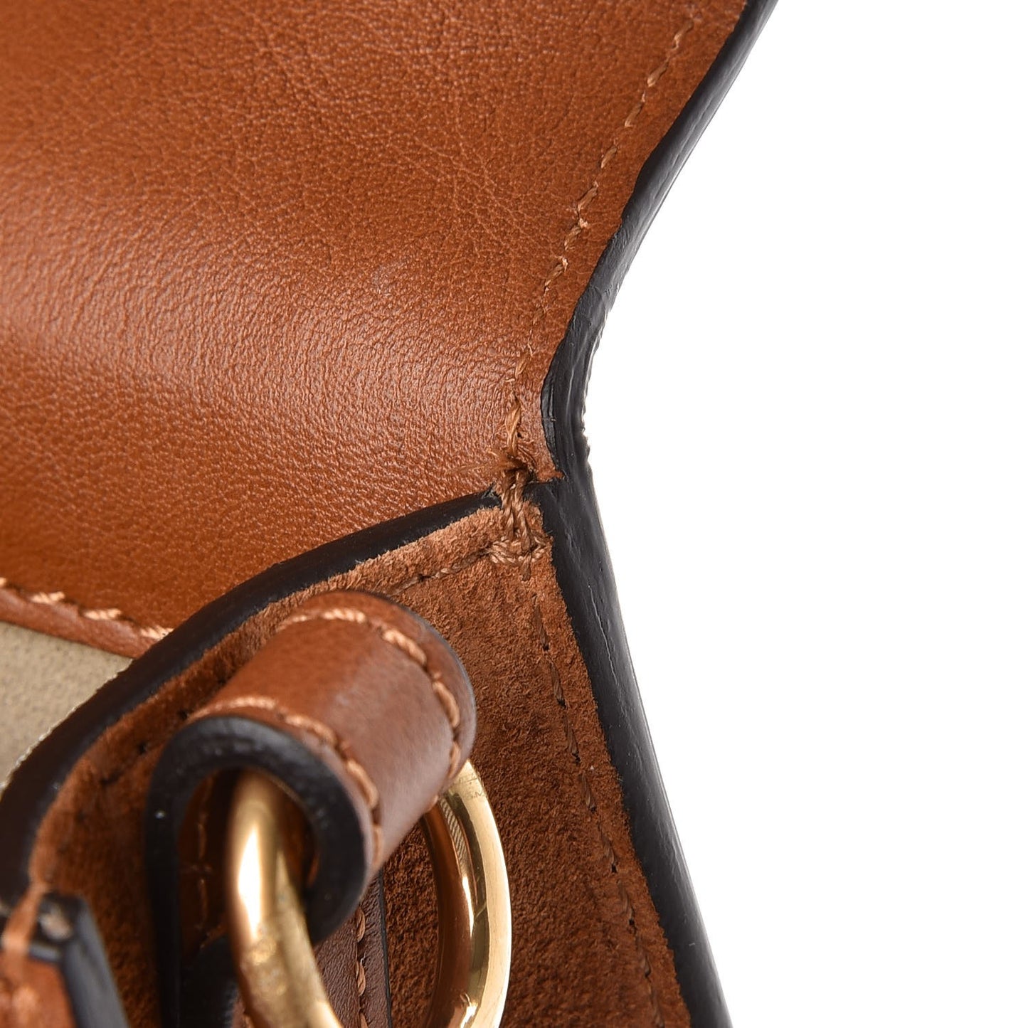 Calfskin Suede Small Nile Bracelet Bag Caramel