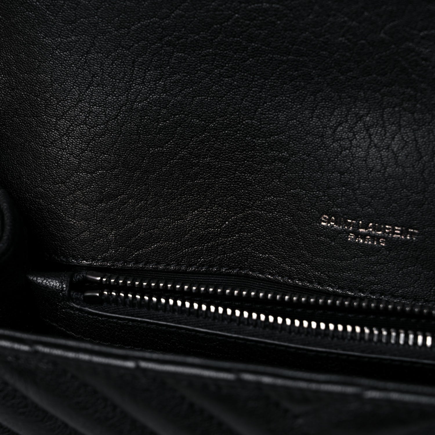 Saint Laurent Sheepskin Matelasse Chevron Monogram Medium College Bag Black 9 of 13