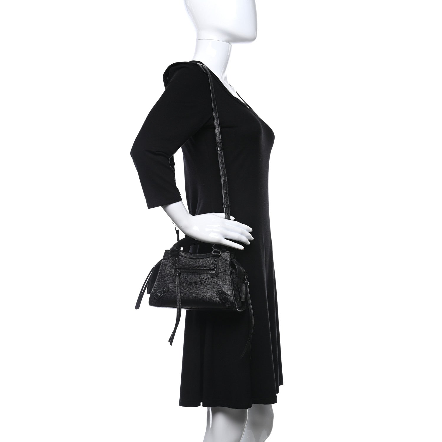 Balenciaga Grained Calfskin Neo Classic Hardware Nano City Crossbody Black 2 of 8