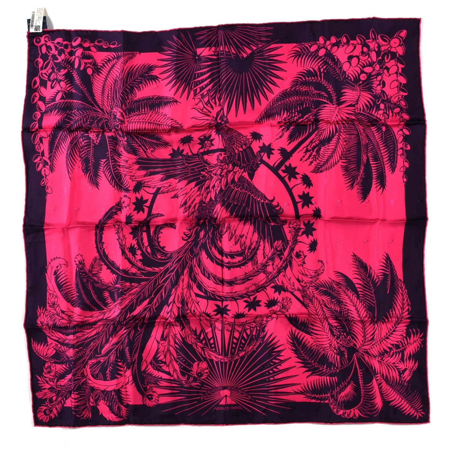 Silk Mythiques Phoenix Tattoo Scarf 70 Rose Vif Marine