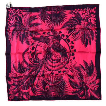 Hermes Silk Mythiques Phoenix Tattoo Scarf 70 Rose Vif Marine 1 of 3