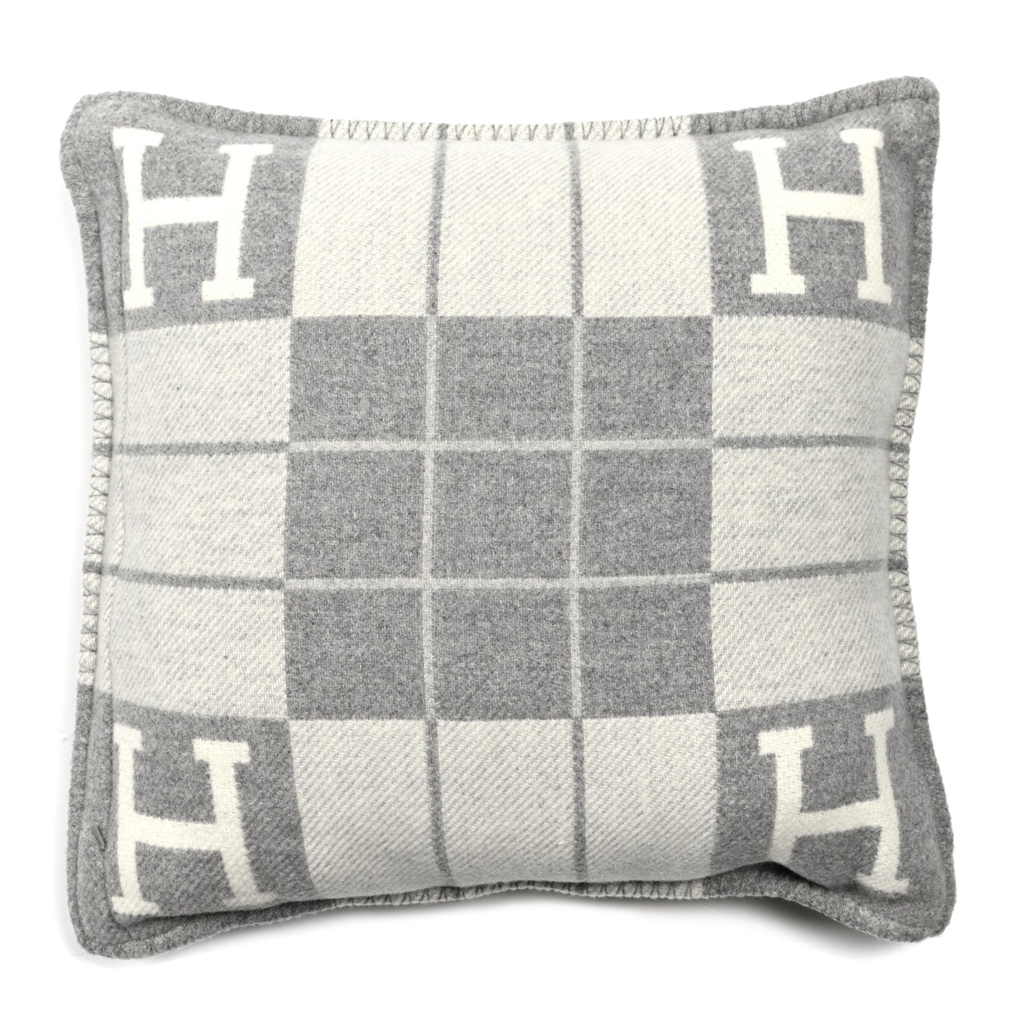Wool Cashmere Avalon III Pillow PM Ecru Gris Clair