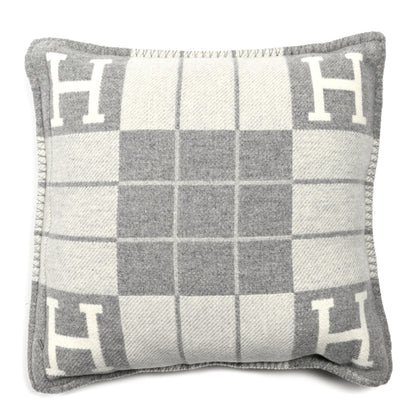 Hermes Wool Cashmere Avalon III Pillow PM Ecru Gris Clair 2 of 3