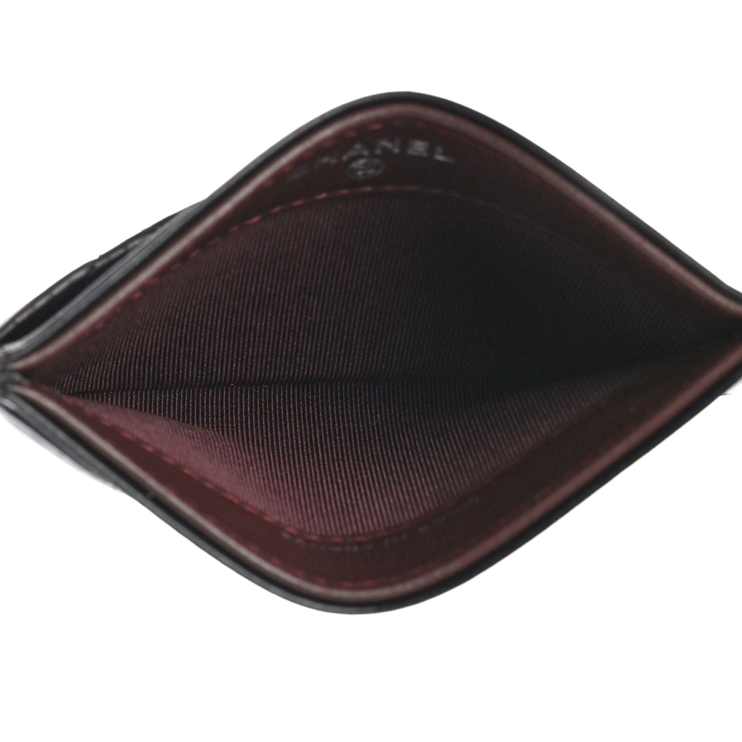 Lambskin Quilted Card Holder Black