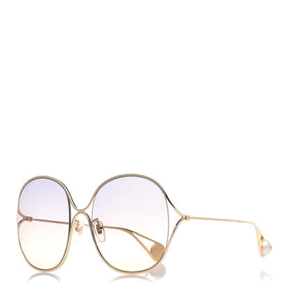 Gucci Oversized Round GG0362S Sunglasses Gold 1 of 9