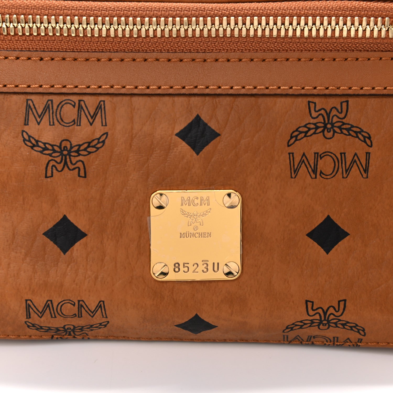 MCM Visetos Small Fusten Belt Bag Cognac 9 of 9