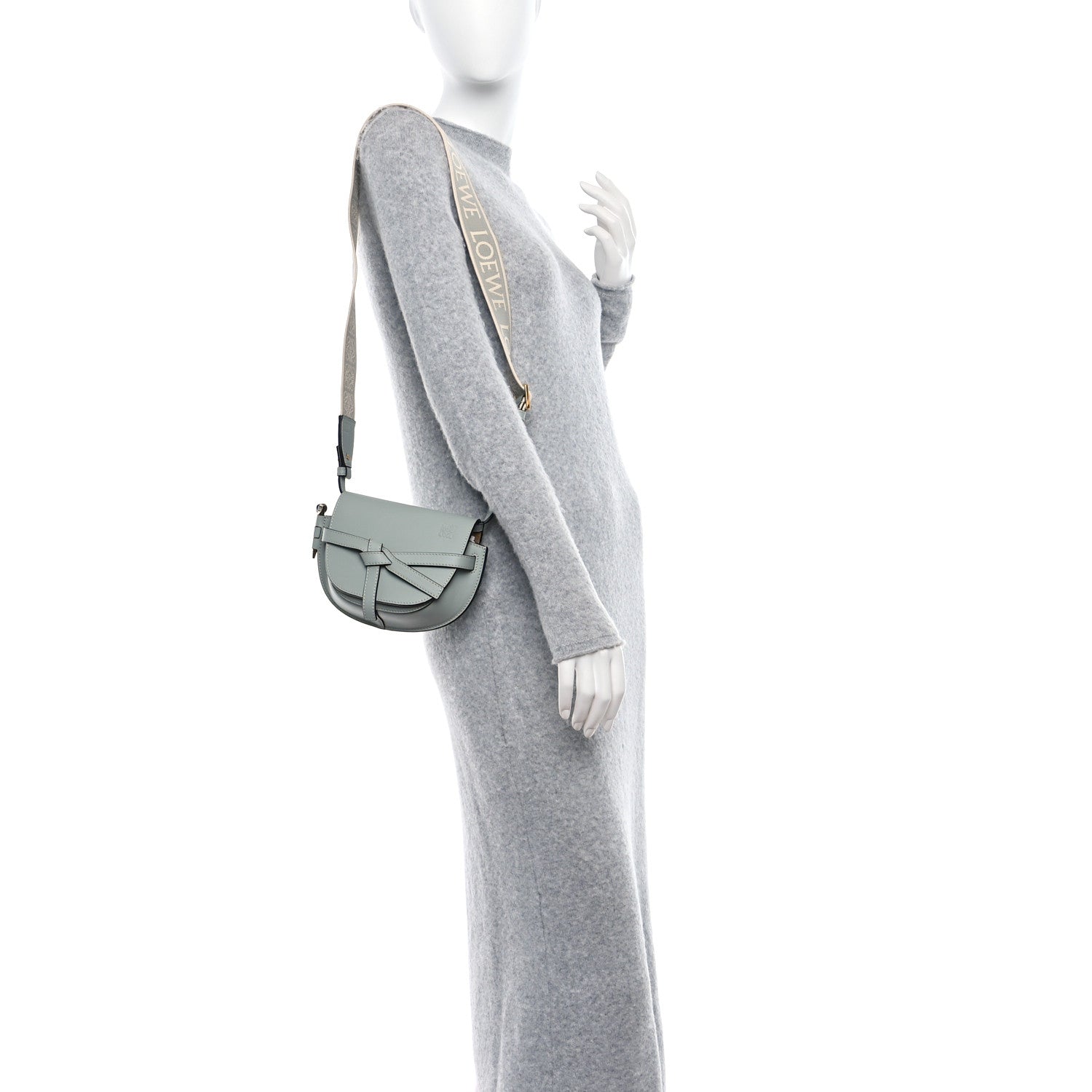 Loewe Calfskin Jacquard Mini Gate Dual Bag Ash Grey 3 of 8