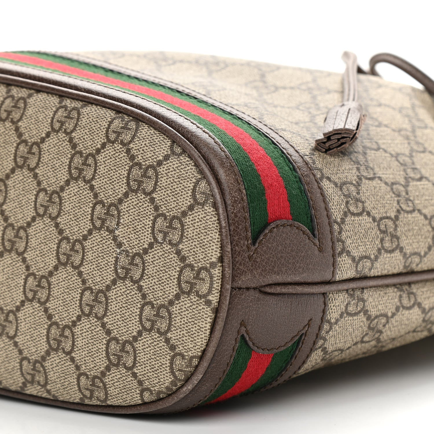 Gucci GG Supreme Monogram Web Ophidia Bucket Bag Brown 9 of 16