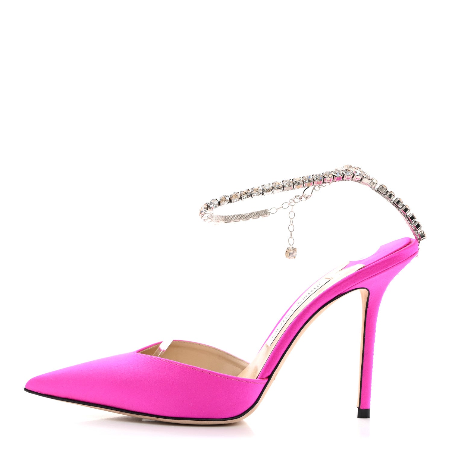 Jimmy Choo Satin Crystal Saeda 100 Pumps 39.5 Fuchsia 1 of 7