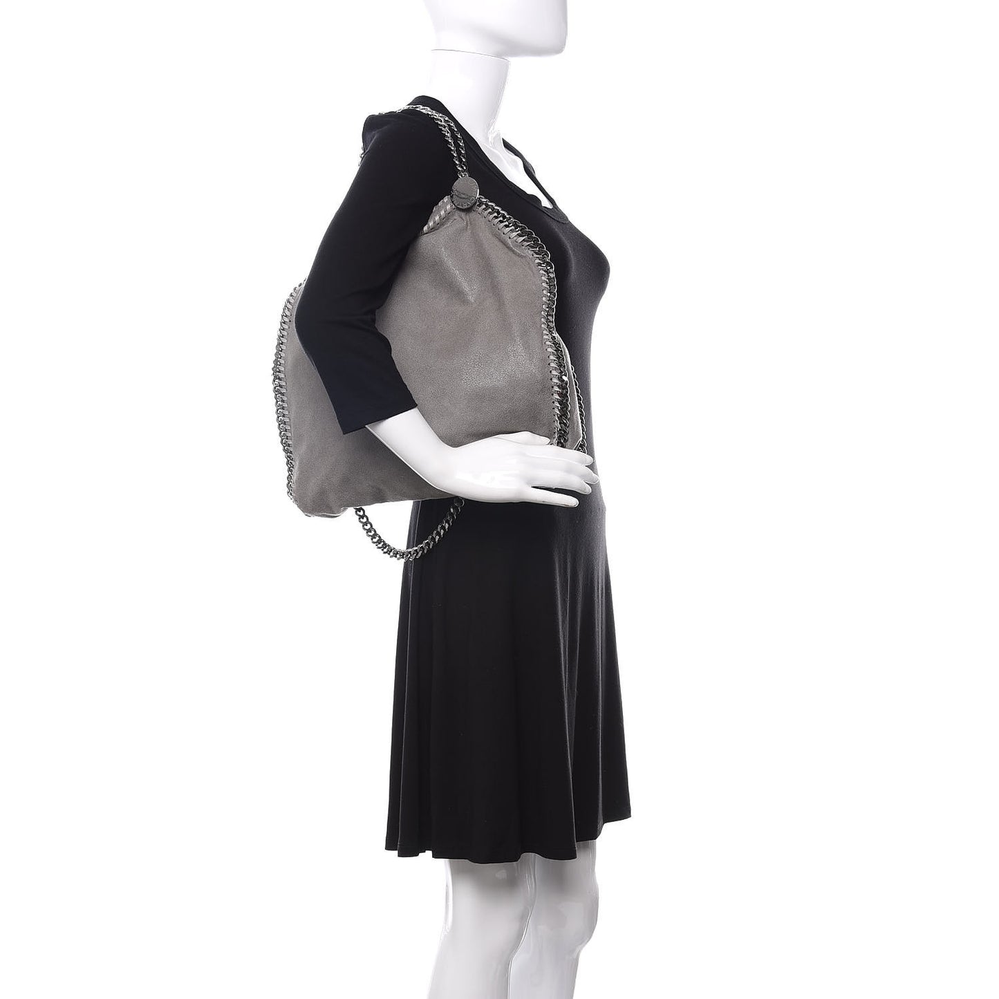 Shaggy Deer Falabella Fold Over Tote Grey