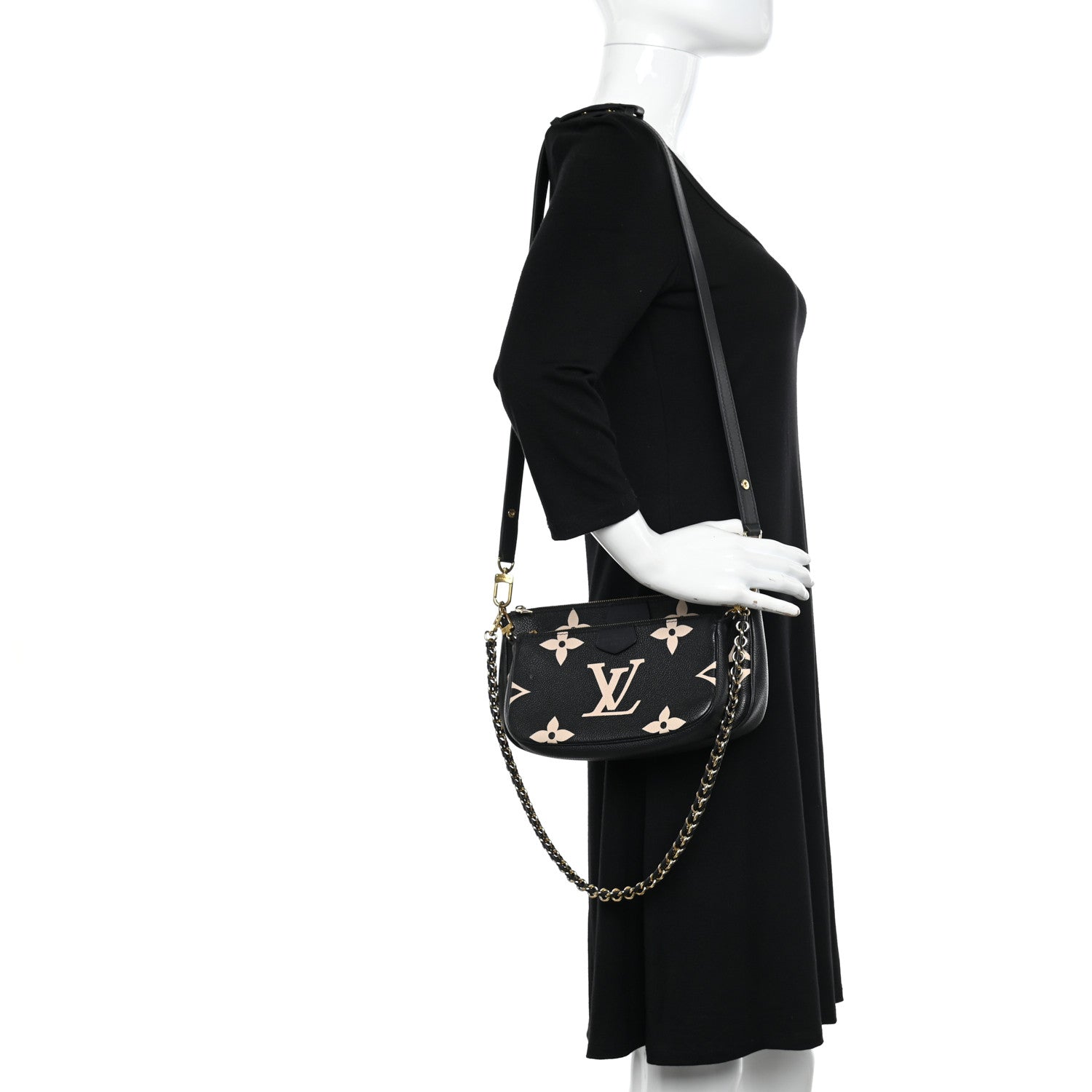 Louis Vuitton Empreinte Monogram Giant Multi Pochette Accessories Black Beige 2 of 12