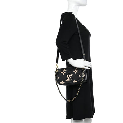 Louis Vuitton Empreinte Monogram Giant Multi Pochette Accessories Black Beige 2 of 12