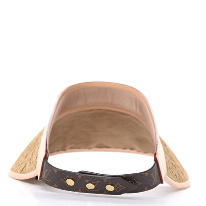 Louis Vuitton Calfskin Raffia Monogram Strawgram Visor Natural 4 of 5