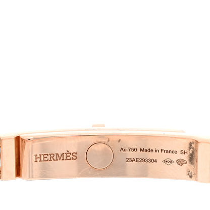 Hermes 18K Rose Gold Diamond PM Kelly Gourmette Bracelet 3 of 4
